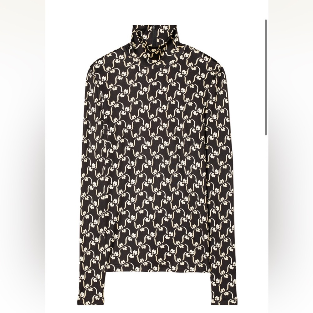 Tory Burch Silk Jersey Turtleneck